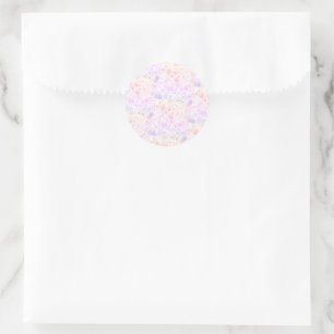 Sticker Rond Fête de confettis illusima rose, violet, orange