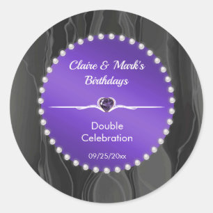 Sticker Rond Fête de couple d'anniversaire de milestone Soie Vi