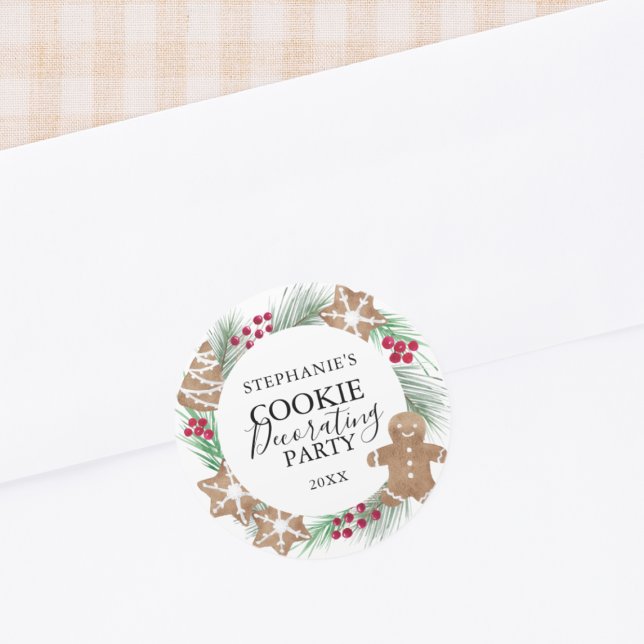 Sticker Rond Fête de décoration de biscuits (Créateur téléchargé)