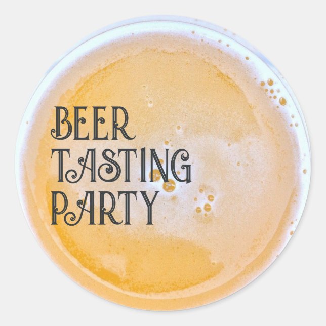 Sticker Rond Fête de dégustation de bière (Devant)