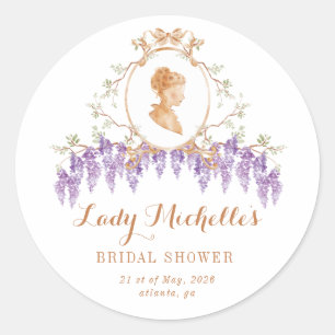Sticker Rond Fête de douche de mariage Régence Florale de Glyci