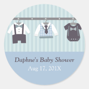 Sticker Rond Fête de douche pour bébé Gentleman moderne