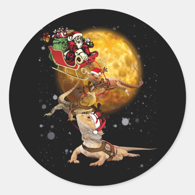 Sticker Rond Fête de dragon à oreilles pour l'amoureux du repti (Devant)