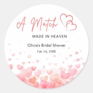 Sticker Rond Fête de Fiançailles Cœurs Un Mariage fait au Parad