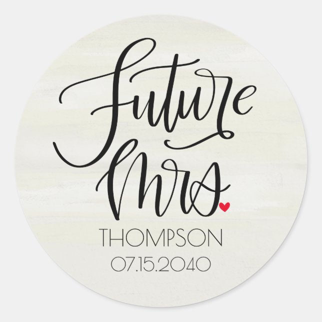 Sticker Rond Fête de fiançailles de la future Mme Whimsy (Devant)