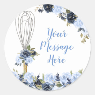 Sticker Rond Fête de Fiançailles Fleurs de Marine Bientôt Empor