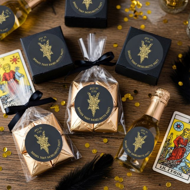 Sticker Rond Fête de Fiançailles sous le signe du Tarot Mystiqu (Créateur téléchargé)