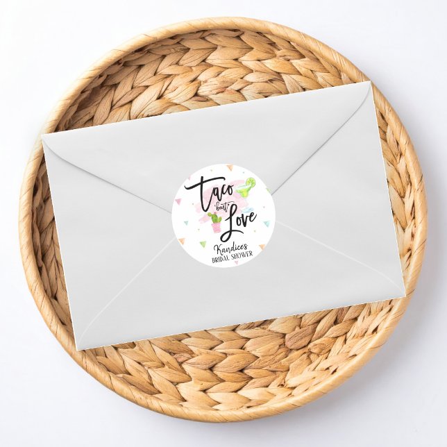 Sticker Rond Fête de Fiançailles Taco à propos d'Amour  (Créateur téléchargé)