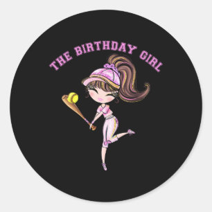 Sticker Rond Fête de fille d'anniversaire Douce 6 7 8 9 10 11 1