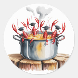 Sticker Rond Fête de fin d'études cajun drôle