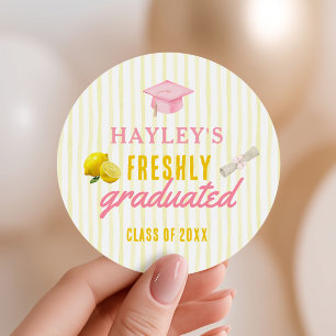 Sticker Rond Fête de fin d'études fraîchement diplômé