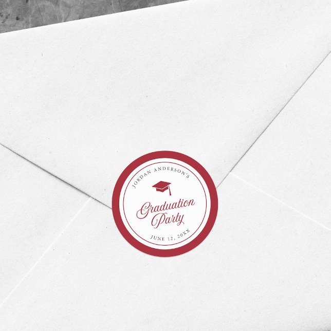Sticker Rond Fête de graduation de script de carton couleur mod (Créateur téléchargé)