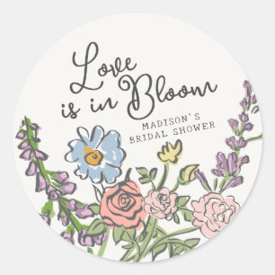 Sticker Rond Fête de Jardin de Printemps Floral Pastel Enterrem