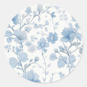 Sticker Rond Fête de jardin fantaisiste élégante aux fleurs ble