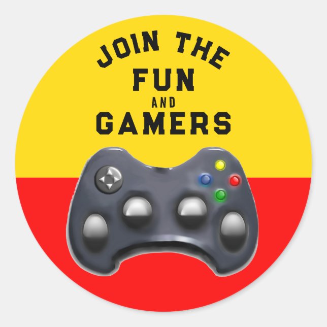 Sticker Rond Fête de jeu vidéo (Devant)