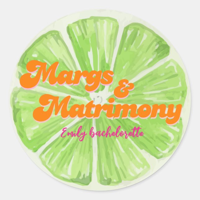 Sticker Rond Fête de jeune fille Margs & Matrimony Enterrement  (Devant)