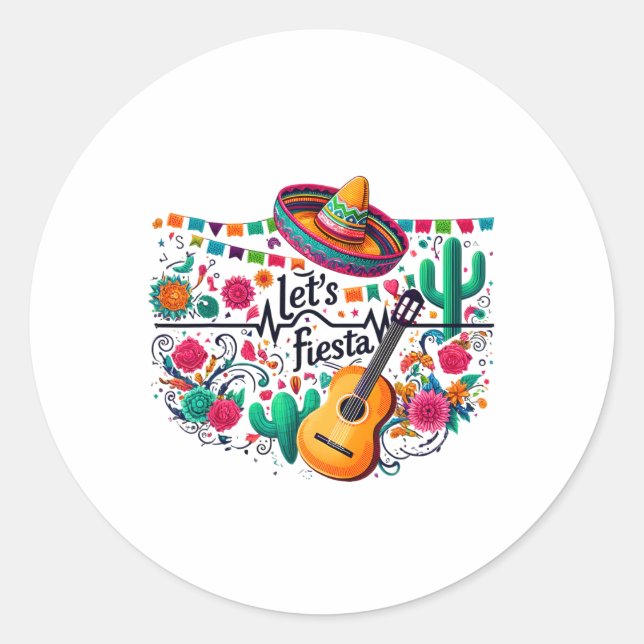 Sticker Rond Fête de la fête mexicaine (Devant)