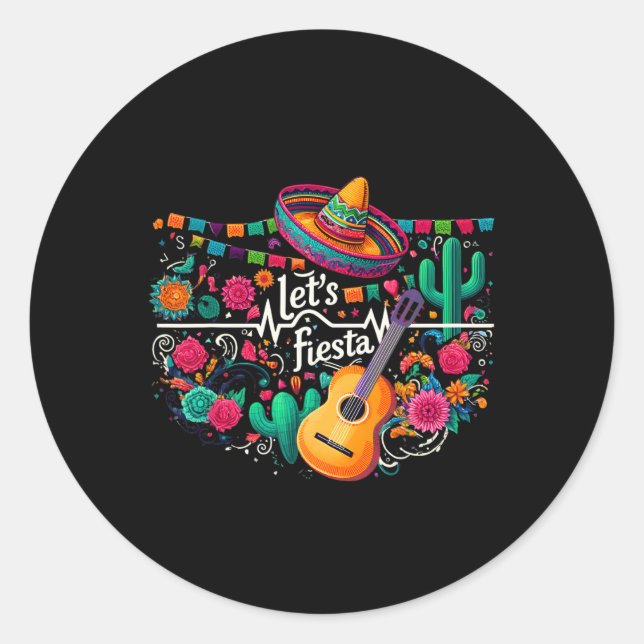Sticker Rond Fête de la fête mexicaine (Devant)