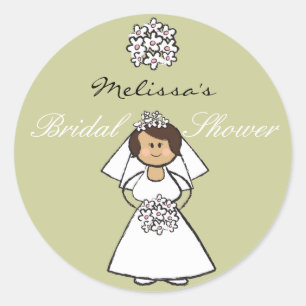 Sticker Rond Fête de la mariée mignonne de marguerites de jeune
