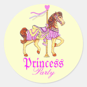 Sticker Rond Fête de la princesse du Carousel Horse