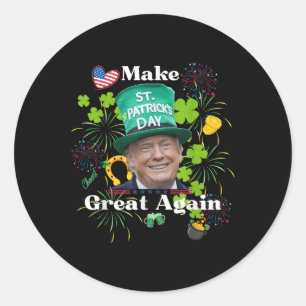 Sticker Rond Fête de la Saint-Patrick Grande encore Chemise