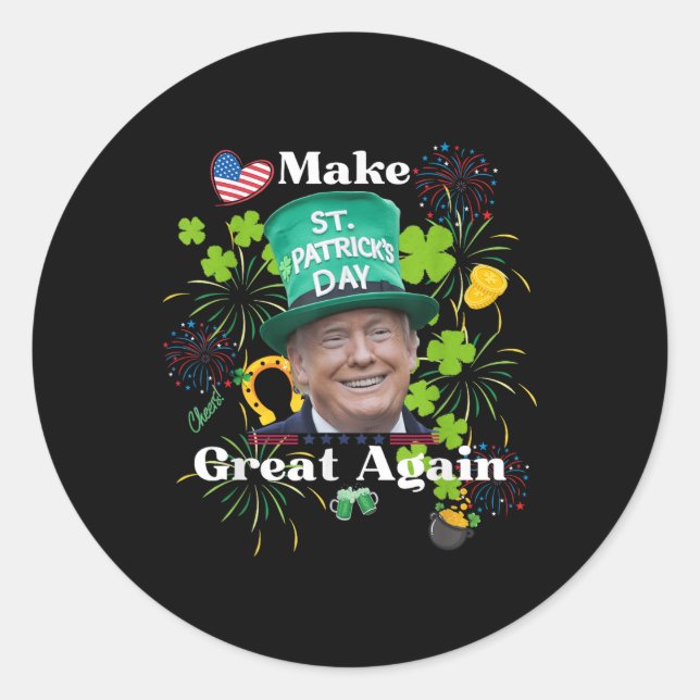 Sticker Rond Fête de la Saint-Patrick Grande encore Chemise (Devant)