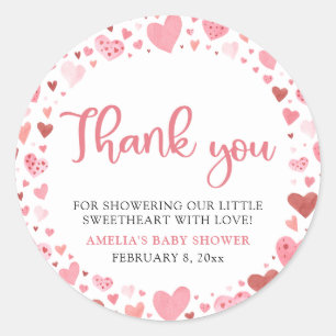 Sticker Rond Fête de la Saint-Valentin Rose Rouge Une Baby Show