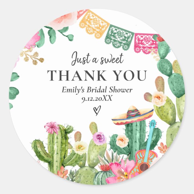 Sticker Rond Fête de l'amour Fiesta Cactus de Shower Couple 'Ta (Devant)