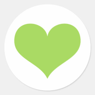 Sticker Rond Fête de l'amour pour le coeur vert citron ou de la