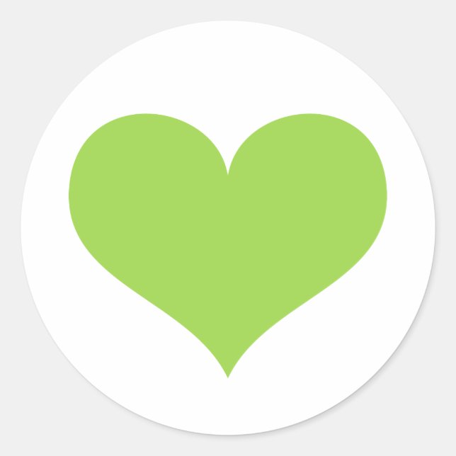 Sticker Rond Fête de l'amour pour le coeur vert citron ou de la (Devant)