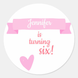 Sticker Rond Fête de l'anniversaire de la fille