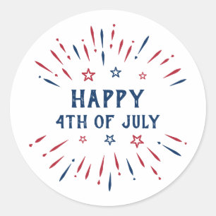 Sticker Rond Fête de l'Indépendance 4 juillet patriotique améri