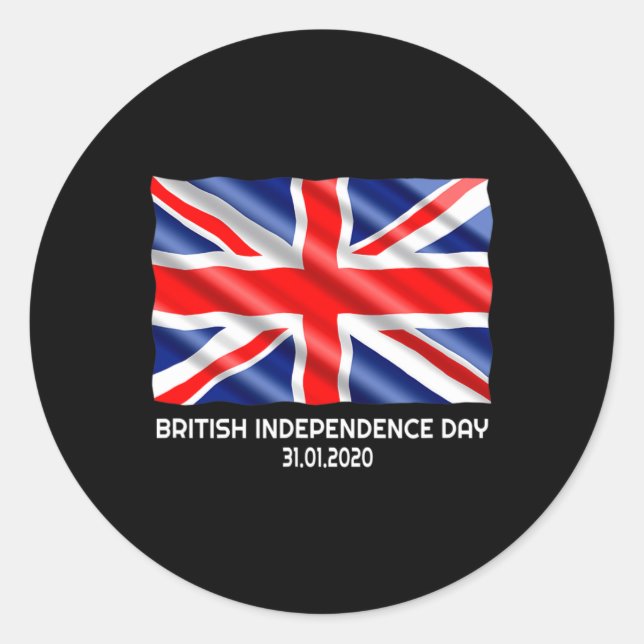 Sticker Rond Fête de l'Indépendance britannique Brexit Valentin (Devant)