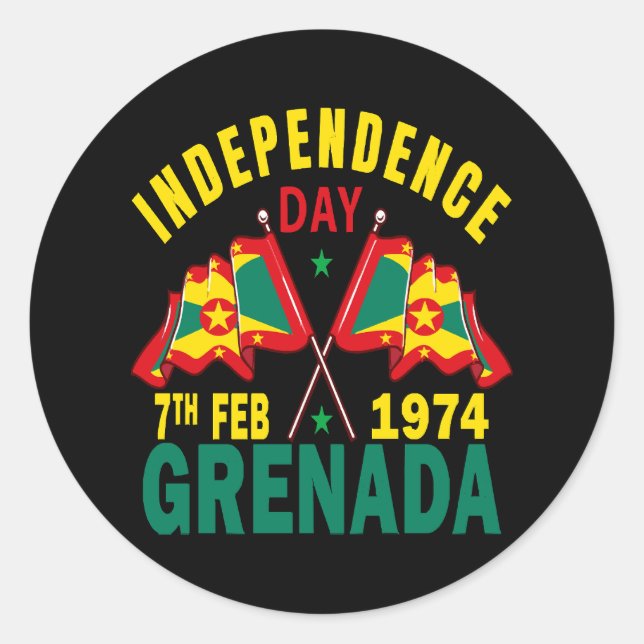 Sticker Rond Fête de l'Indépendance de la Grenade (Devant)