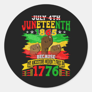Sticker Rond Fête de l'Indépendance Femmes Hommes Histoire Noir