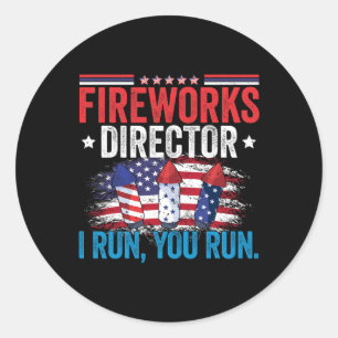 Sticker Rond Fête de l'Indépendance Feu Directeur Je Vous Exécu