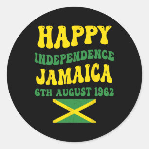 Sticker Rond Fête de l'Indépendance Fier drapeau jamaïcain 6 ao
