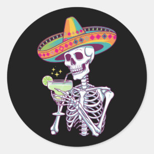 Sticker Rond Fête de Margarita de la fête des Morts mexicaine C