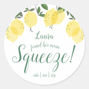 Sticker Rond Fête de mariage aux citrons Main Squeeze