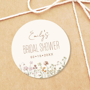 Sticker Rond Fête de mariage bohème aux fleurs sauvages dans un