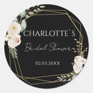 Sticker Rond Fête de mariage bohème fleuri