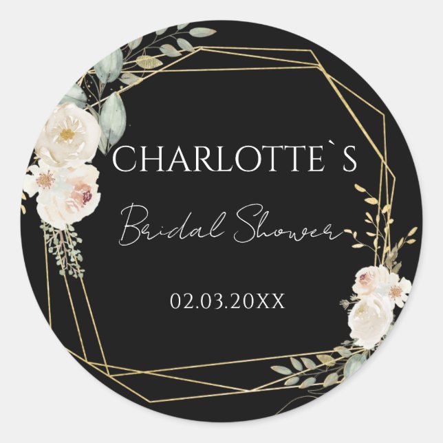 Sticker Rond Fête de mariage bohème fleuri   (Devant)