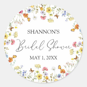 Sticker Rond Fête de mariage botanique coloré bohème aux fleurs