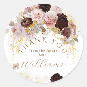 Sticker Rond Fête de mariage champêtre automnal avec fleurs sau