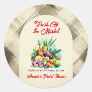 Sticker Rond Fête de mariage champêtre avec des fruits frais du