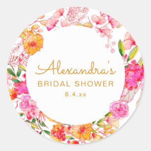 Sticker Rond Fête de mariage champêtre avec fleurs sauvages aqu