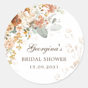 Sticker Rond Fête de mariage champêtre Bohème Terracotta automn