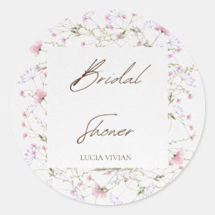 Sticker Rond Fête de mariage champêtre délicat aquarelle