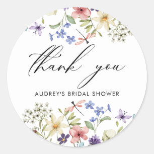 Sticker Rond Fête de mariage champêtre florale colorée moderne