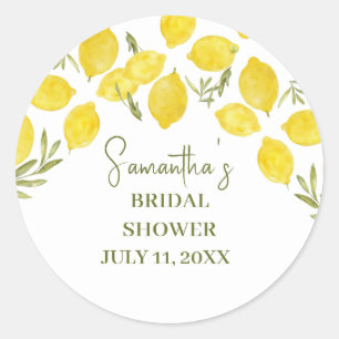 Sticker Rond Fête de mariage champêtre italienne jaune citron e